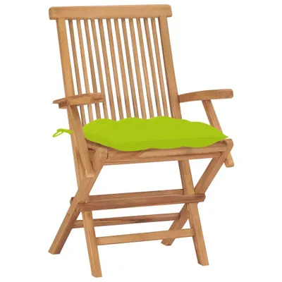 Immagine prodotto di Sedie Pieghevoli 2pz con Cuscini Verde Chiaro Massello di Teak