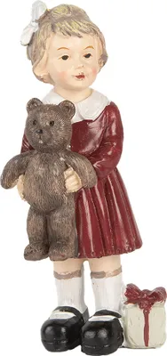 Image de Clayre & Eef Figurine de décoration de Noël Fillette 13 cm Rouge Plastique