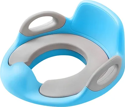 Produktbild von TRMLBE Kinder Toilettensitz PP+PU Anti-Rutsch Kindertoilettensitz mit Griff und Spritzschutz Töpfchentrainer Jungen und Mädchen 1-8 Jahre Kinder Klositz WC Töpfchen Training Sitze, Blau