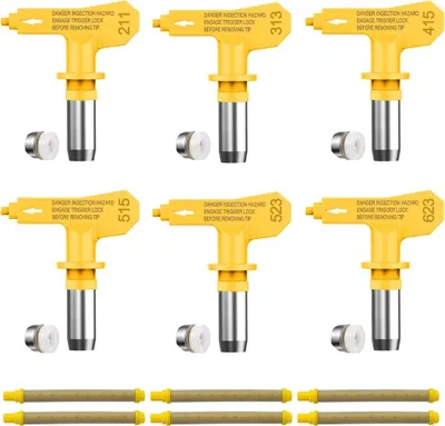 Produktbild von 12-tlg Airless Farbspritzdüsen Set mit Filtern, Ersatzdüsen 211-623 für Airless Farbspritzgeräte