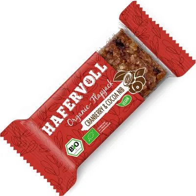 Produktbild von Hafervoll Organic-Flapjack Cranberry & Cocoa Nib 60g