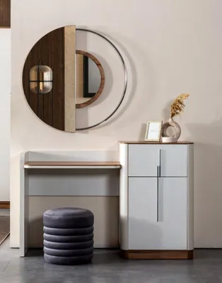 Produktbild von Modern Schlafzimmer Set Bett 2x Nachttische Schminktisch mit Spiegel Schrank Neu