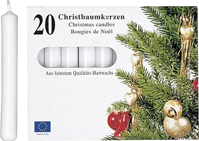 Obrázok produktu pre KCB 250 223-03 Sviečky na stromček Ø 1,2 cm, V 9,6 cm, biele (balenie po 20 ks)