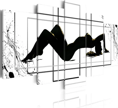 Produktbild von Wandbilder Akt 100x50 cm 5 tlg – Bilder Wohnzimmer, Moderne Leinwandbilder, Leinwanddruck, Wanddeko Schlafzimmer 42360