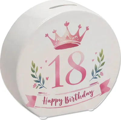 Produktbild von Happy Birthday 18 Krone Spardose