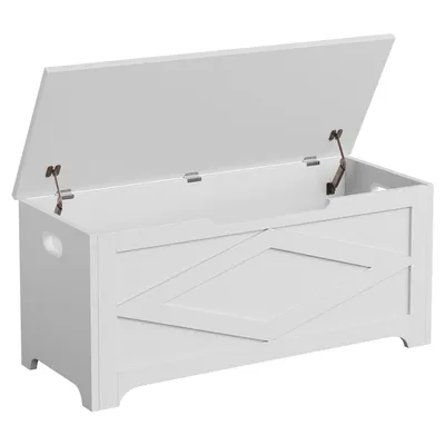 Zdjęcie produktu dla Ławka na buty z schowkiem, ławka z płyty MDF, 100 cm, wzór „Retro-Diamant” do przedpokoju, salonu i sypialni