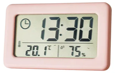 Produktbild von Digitaler Wecker mit Thermometer und Hygrometer, LED-Anzeige für elektronische Luftfeuchtigkeit im Innenbereich