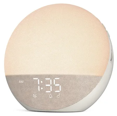 Produktbild von Hiromeco Tageslichtwecker Lichtwecker mit Sonnenaufgang, Bluetooth & Timer – Warmes Beige