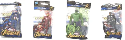 Immagine prodotto di Eroi d'azione Marvel Avengers - HULK - THOR - CAPITANO AMERICA - IRON MAN *9cm* Set