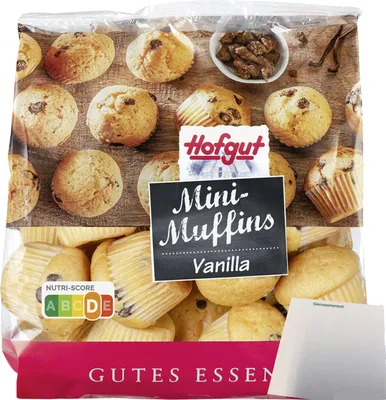 Produktbild von Hofgut Mini Muffins Vanille (225g Beutel) + usy Block