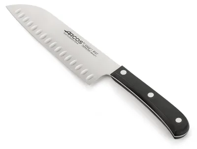 Santoku-Messer 180 mm Nitrum-Edelstahl schwarzer POM-Griff