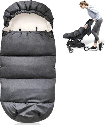Produktbild von Unyqoos® Winter-Fußsack für Kinderwagen, Buggy & Autositz – Babyschlafsack mit Reißverschluss, Fleece- & Lammwollfutter, wasserabweisendes Polyester, 0–3 Jahre