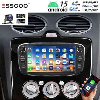 Zdjęcie produktu dla Androidowe radio samochodowe 7 cali do Ford Focus MK2 (2008-2011) z nawigacją GPS, funkcjami Carplay i Android Auto, ekranem dotykowym, Bluetooth, Wi-Fi, kamerą cofania i sterowaniem z kierownicy