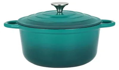 Obrázek produktu pro Nádoba z litiny s emailovaným povrchem a pokličkou 24 cm, 3,6 L Perfect Home 16637, tyrkysová