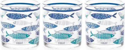 Produktbild von Set mit 3 dekorierten Gläsern „Salina“ – 25 cl