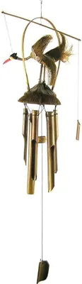 Produktbild von Windspiel Klangspiel Bambus Klang Deko Klangröhren Entspannung Garten Türglocke Vogel Kranich