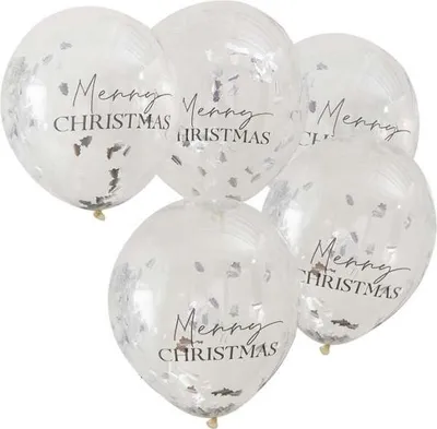 Produktbild von 5 Merry and Bright Konfettiballons 30cm