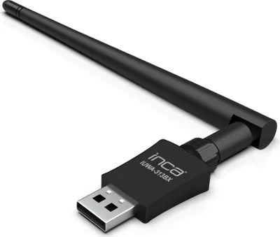 Produktbild von Inca IUWA-313BX, 5 dBi, 2.4 - 2.4835 GHz, IEEE 802.11i, IEEE 802.1x, 5 dBi, Schwarz, USB