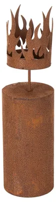 Produktbild von Teelichthalter Kerzenform Rostdeko Edelrost Metall H36cm Weihnachtsdeko Adventskranz Stimmungslicht