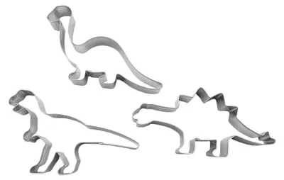3er-Set Dinosaurier-Ausstechformen, Edelstahl, spülmaschinengeeignet