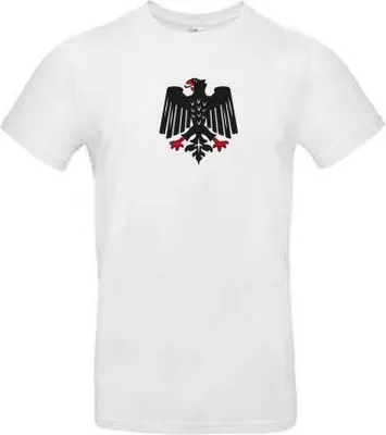 Produktbild von T-Shirt mit Print - Deutschland Adler - 15780 Weiß Gr. S-2XL Größe - M