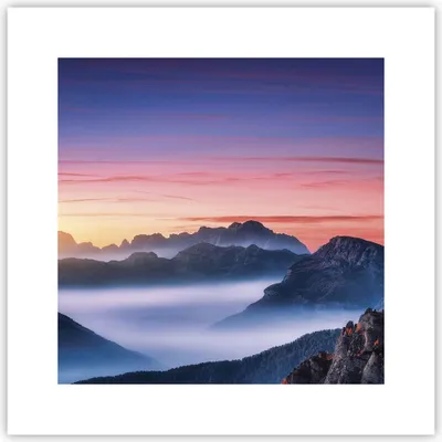 Produktbild von Poster - Poster ohne Rahmen - Westen Sonne Berge - 30x30 cm - Wand Bild - Wanddeko - Wandbilder - Kunstposter - Wandposter - Bilder - Kunstdruck - Wanddekoration - Wandbild - P2XAC30x30-4525