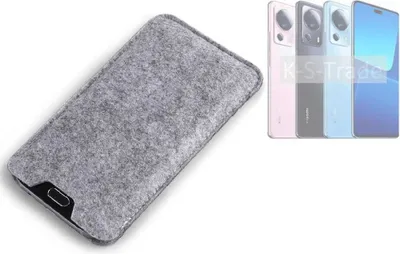 Produktbild von K-S-Trade Filz Handyhülle kompatibel mit Xiaomi 13 Lite Schutzhülle Filztasche Filz Tasche Case Sleeve Handy Hülle Filzhülle grau