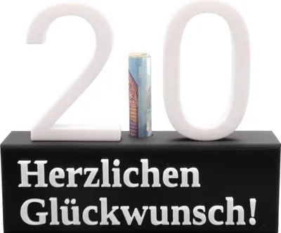 Produktbild von 20. Geburtstag Geschenk Jubiläum 20 Hochzeit Geschenkidee Zahlenständer Zwanzig