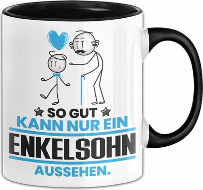 Produktbild von Enkelsohn Geschenk Tasse So Gut Kann Nur Ein Enkelsohn Aussehen Geschenkidee Kaffee-Becher (Schwarz)