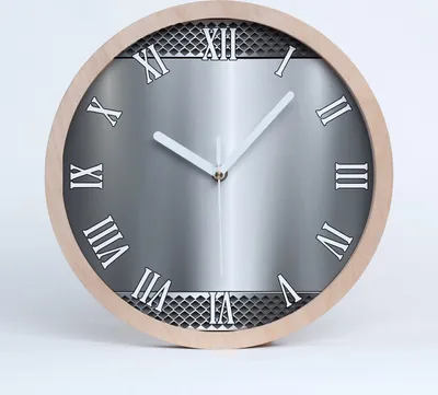 Produktbild von Holzuhr 20fi cm wanduhr - weiße Spitzen - Metall-Hintergrund