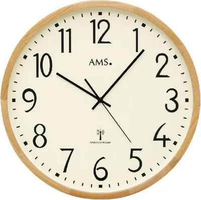 Zdjęcie produktu dla Zegar ścienny sterowany radiowo nowoczesna obudowa średnica 40 cm AMS model 5534