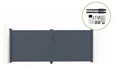 Produktbild von Flügeltor elektrisch 4m EIGER H.160cm + Drehtorantrieb HICKER B200