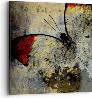 Produktbild von Bild auf Leinwand - Leinwandbild - Schmetterling Abstraktion - 40x40cm - Wand Bild - Wanddeko - Leinwanddruck - Bilder - Kunstdruck - Wanddekoration - Leinwand bilder - Wandkunst - AC40x40-3678