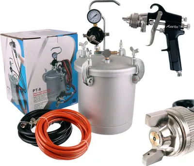 Produktbild von ProfI Farbspritzpistole 8L druckbehÄlter Lackierpistole 1,8 mm 5 m Farbbehälter