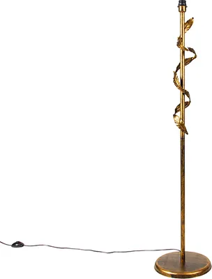 Produktbild von Vintage Stehlampe Antik Gold 29 cm ohne Schirm Linde