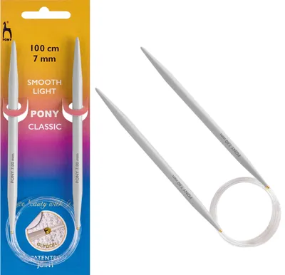 Produktbild von Pony Rundstricknadel 7mm 100cm Teflon Kabel