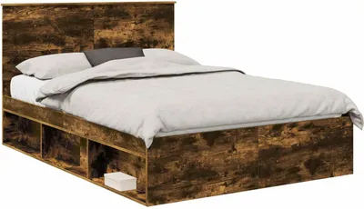 Obrázek produktu pro vidaXL Rám postele z masivního borovicového dřeva 160 x 200 cm Kouřový dub