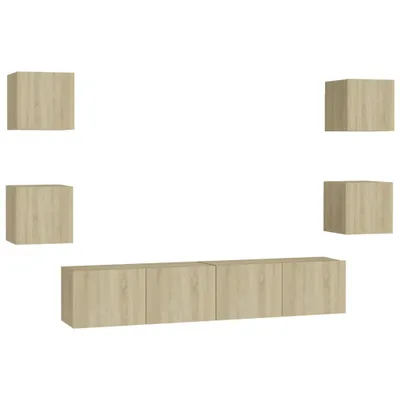 Produktbild von 6-tlg. TV-Schrank-Set Sonoma-Eiche Holzwerkstoff