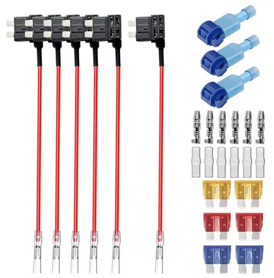 Sicherungsadapter 12-24V, 6 Stk. mit Ersatzsicherungen 5A/10A/15A