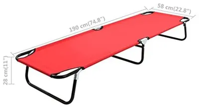 Imagen del producto de Cama de camping, plegable, color rojo, capacidad máxima de 120 kg