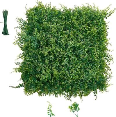 Immagine prodotto di SucceBuy Siepe artificiale 50x50 cm Set da 12 pezzi, parete vegetale in PE, recinzione frangivista, frangivento, siepe artificiale, rivestimento per balconi per matrimoni, giardini e cortili