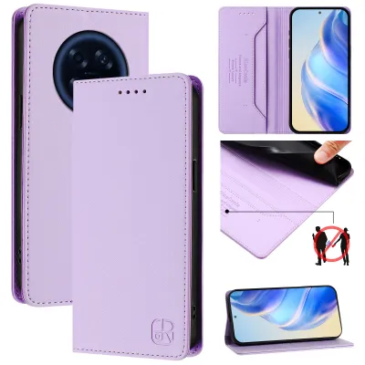 Produktbild von Lederhülle für Oppo A6 GT 5G Hülle Flip Brieftasche Kartenfächern Ständer Schutzhülle Violett