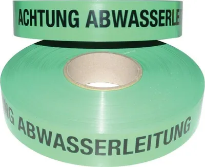 Image de Kelmaplast bande de signalisation de tracé largeur du rouleau 40mm impression Attention conduite d'eaux usées 250m - 1001500400250040000000000,00