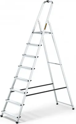 Produktbild von Drabest | Leiter - Haushaltsleiter - Aluminiumleiter - 8 Stufen - mit Plattform - leicht und rutschfest - ideal für Zuhause - Tragkraft 125 kg