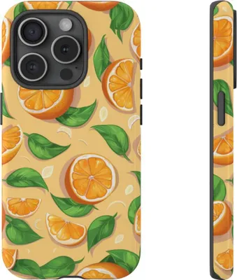 Produktbild von Fröhliches Orangenmuster – Hülle Kompatibel mit iPhone 15 Pro