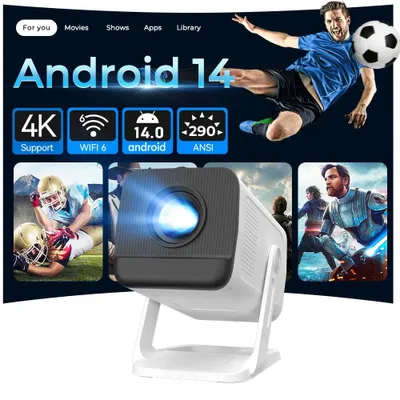 Zdjęcie produktu dla Inteligentny projektor Smart Beamer - X1AR, krótkodystansowy - Wi-Fi 6 i Bluetooth 5.4 - Obsługa 4K, rozdzielczość 720p - 1500 lumenów, 290 ANSI - Android 14 - Wtyczka EU