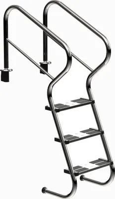 Produktbild von Eichenwald Poolleiter Modell 53 Treppenleiter mit Sicherheitsstufe Leiterlänge 1032mm 3 Stufen