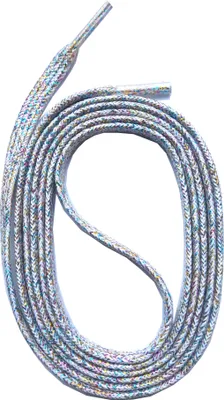 Produktbild von SNORS Glitzer Schnürsenkel flach - WEISS - 5mm - 130cm