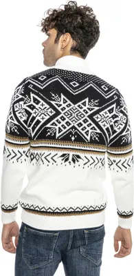 Produktbild von Red Bridge Herren Strickpullover Norweger Pullover Slim-Fit Stehkragen Big Star Weiß M