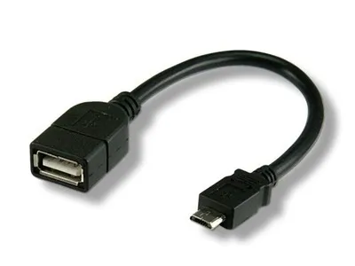 Produktbild von TECHLY USB2.0 Anschlusskabel OTG schwarz Buchse Typ A auf Stecker Typ Micro B 20cm